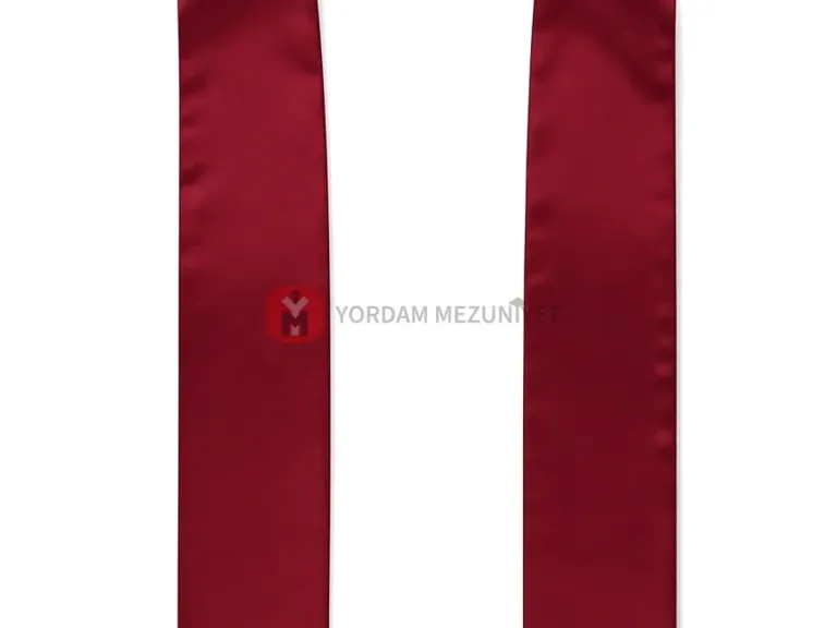 Bordo mezuniyet atkısı Model 3, düz uçlu